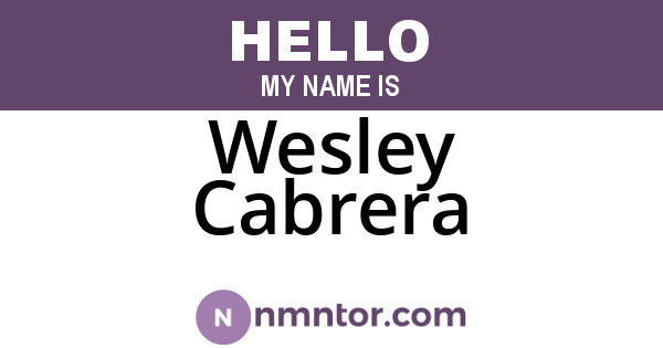 Wesley Cabrera