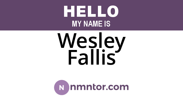 Wesley Fallis