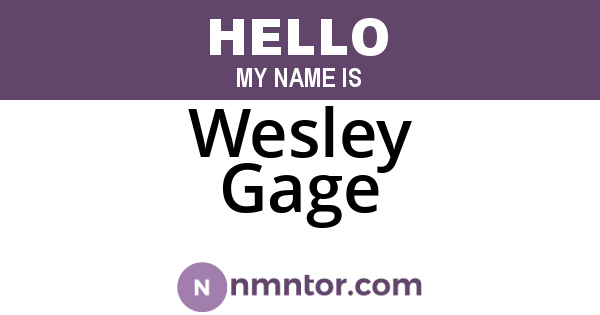Wesley Gage