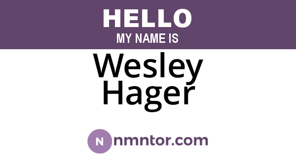 Wesley Hager
