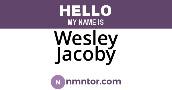 Wesley Jacoby