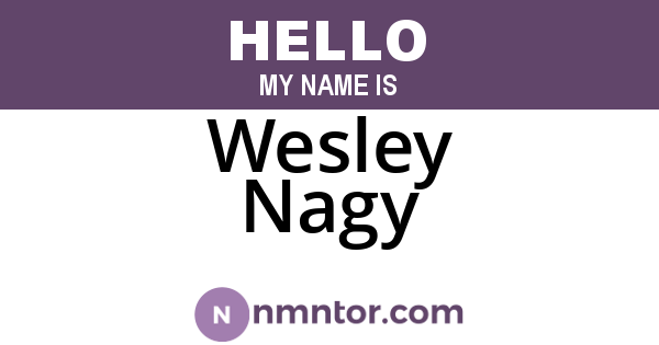 Wesley Nagy