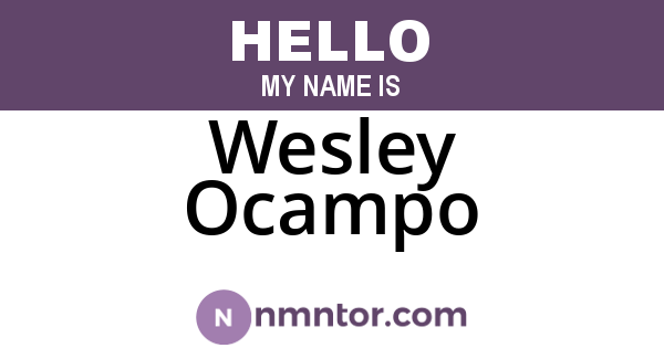 Wesley Ocampo