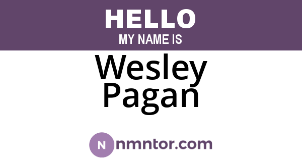 Wesley Pagan