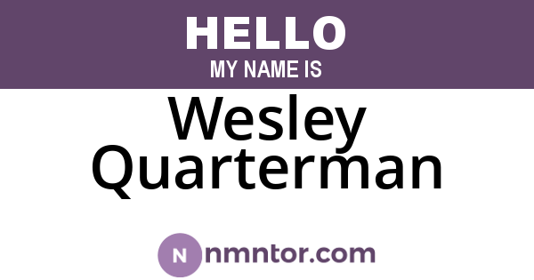 Wesley Quarterman