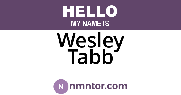 Wesley Tabb