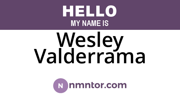 Wesley Valderrama