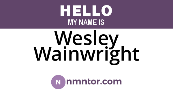 Wesley Wainwright