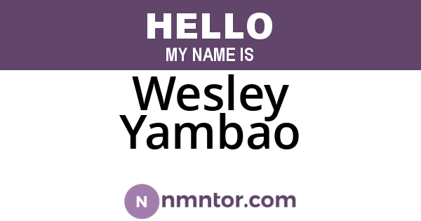 Wesley Yambao
