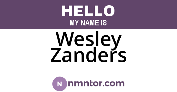 Wesley Zanders