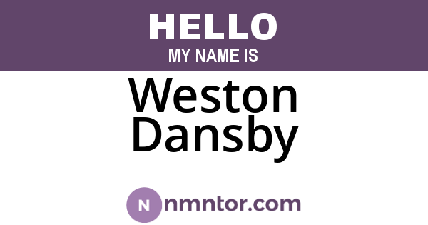 Weston Dansby