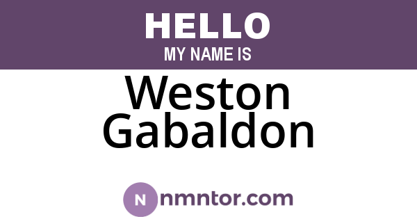 Weston Gabaldon