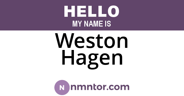 Weston Hagen