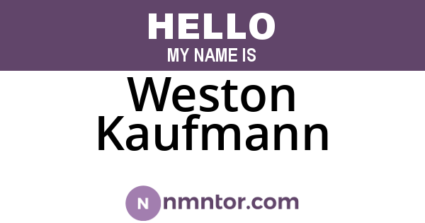 Weston Kaufmann