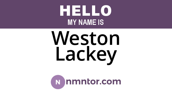 Weston Lackey