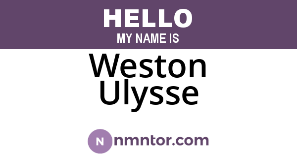 Weston Ulysse
