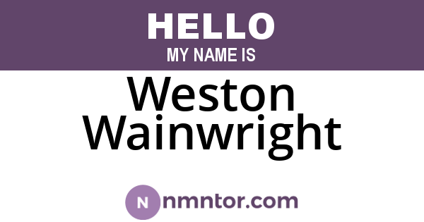 Weston Wainwright