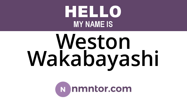 Weston Wakabayashi