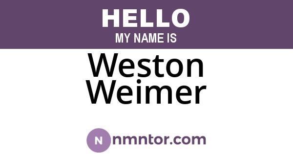 Weston Weimer