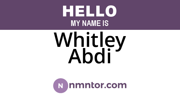 Whitley Abdi