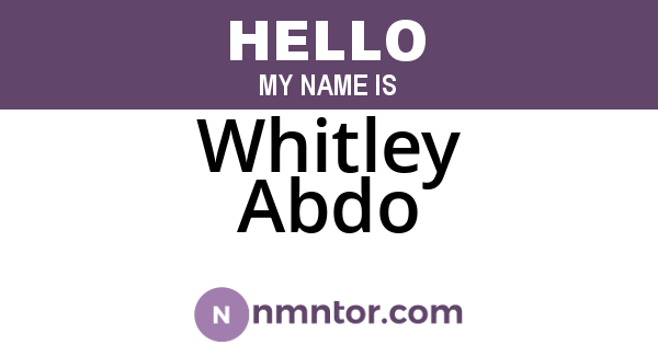Whitley Abdo