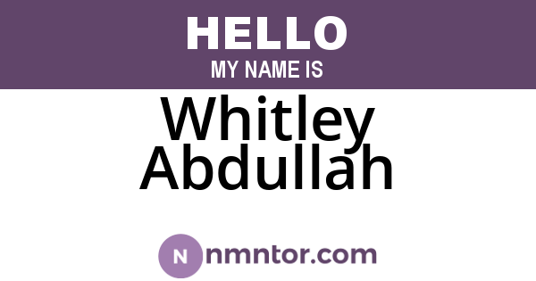 Whitley Abdullah