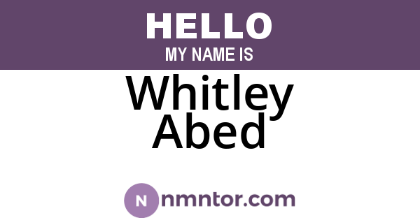 Whitley Abed