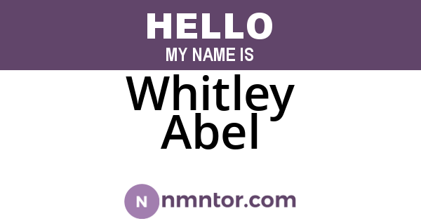 Whitley Abel