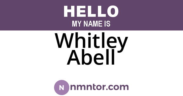 Whitley Abell