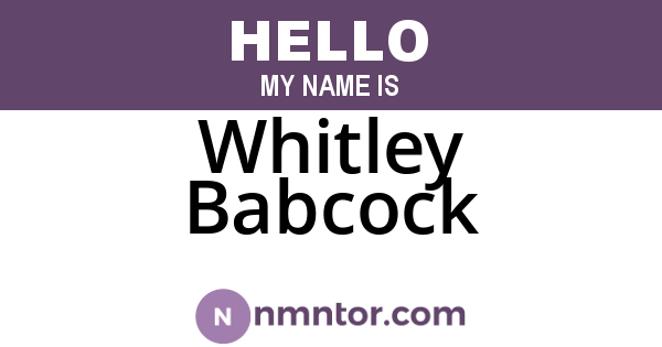 Whitley Babcock