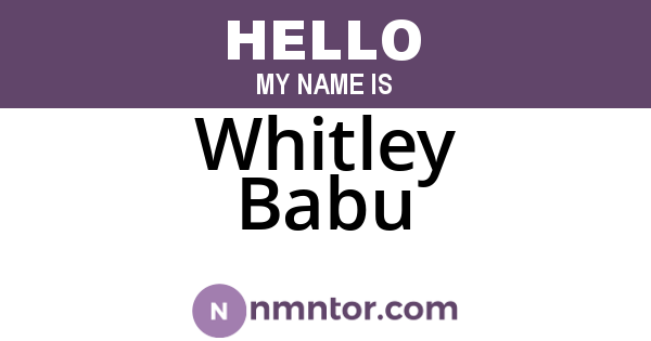 Whitley Babu
