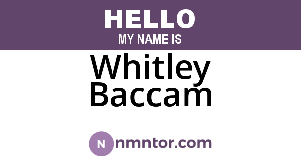 Whitley Baccam