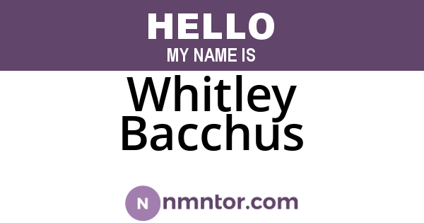 Whitley Bacchus