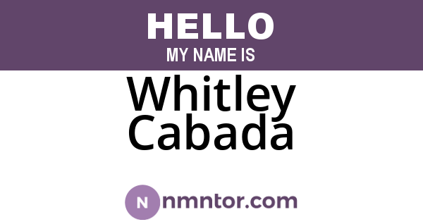 Whitley Cabada