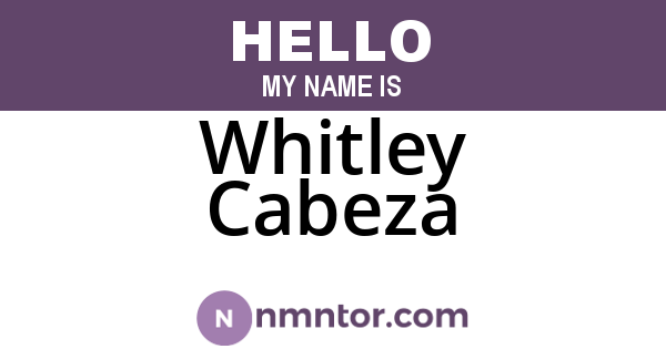 Whitley Cabeza