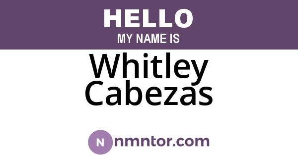 Whitley Cabezas