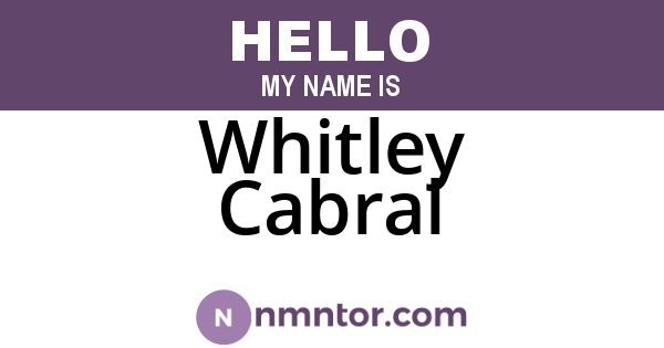 Whitley Cabral