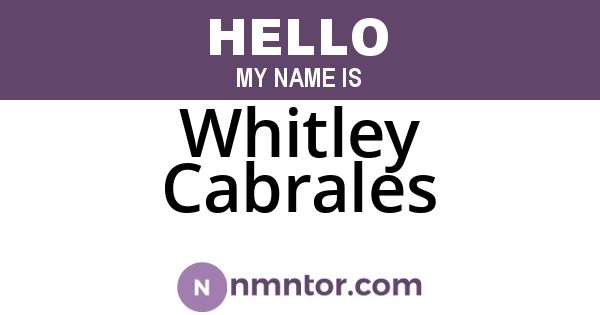 Whitley Cabrales