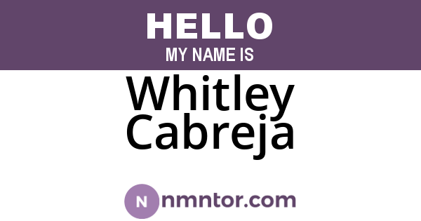 Whitley Cabreja