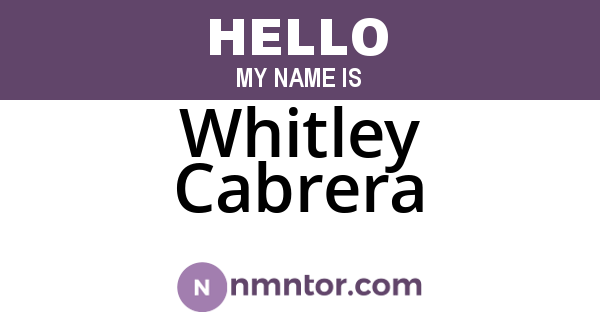 Whitley Cabrera