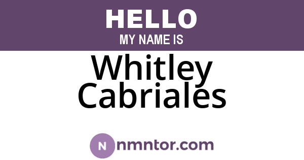 Whitley Cabriales