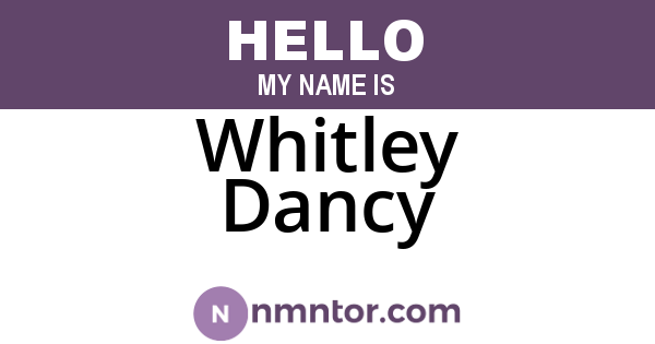 Whitley Dancy