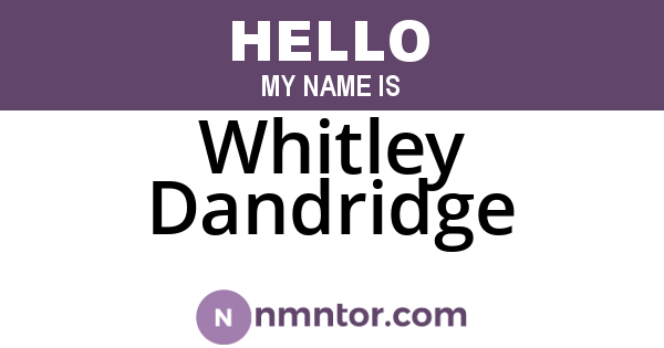 Whitley Dandridge