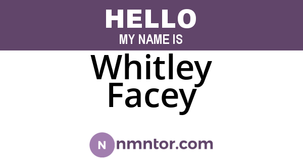 Whitley Facey