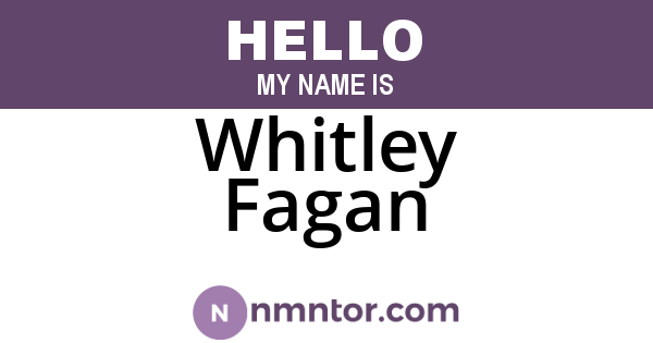 Whitley Fagan
