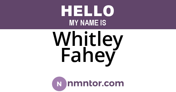 Whitley Fahey
