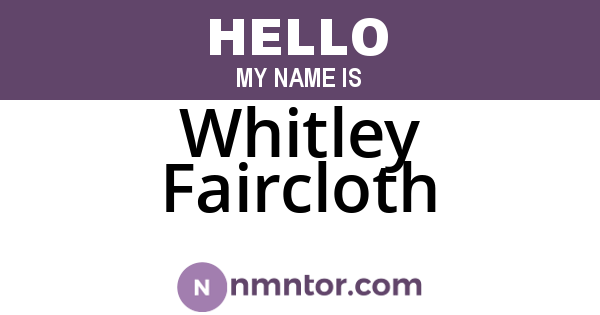 Whitley Faircloth