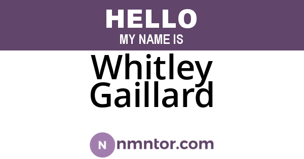 Whitley Gaillard