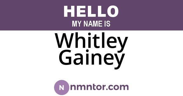 Whitley Gainey