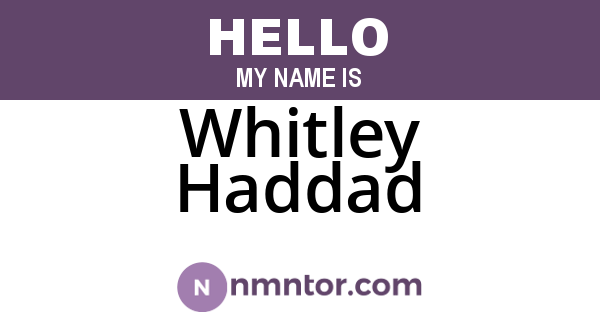 Whitley Haddad